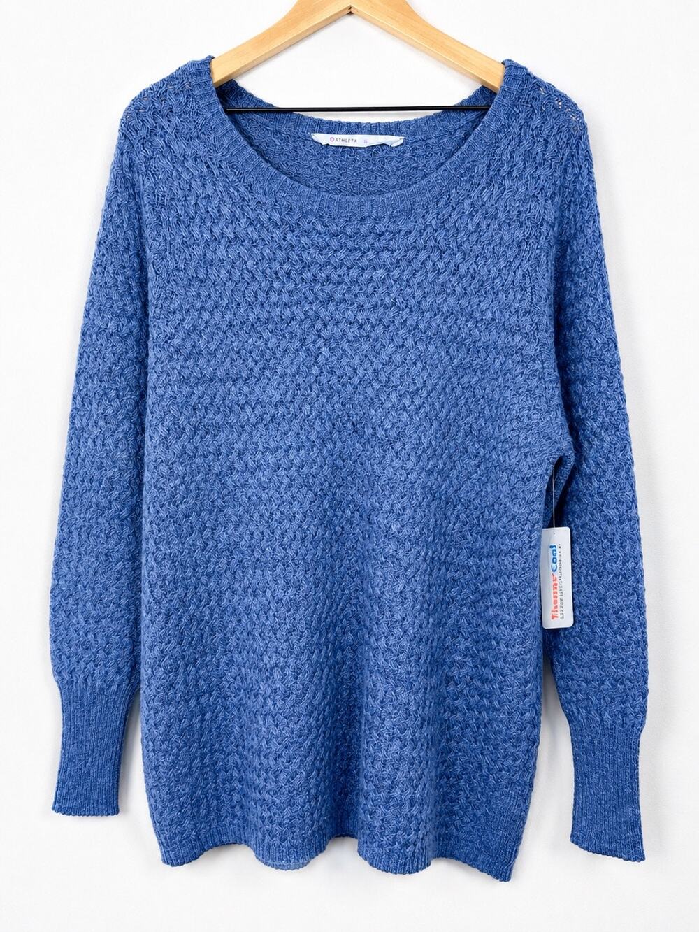 NWT Athleta Cypress ThermoCool Wool Blend Sweater Gray XL Cozy Pullover